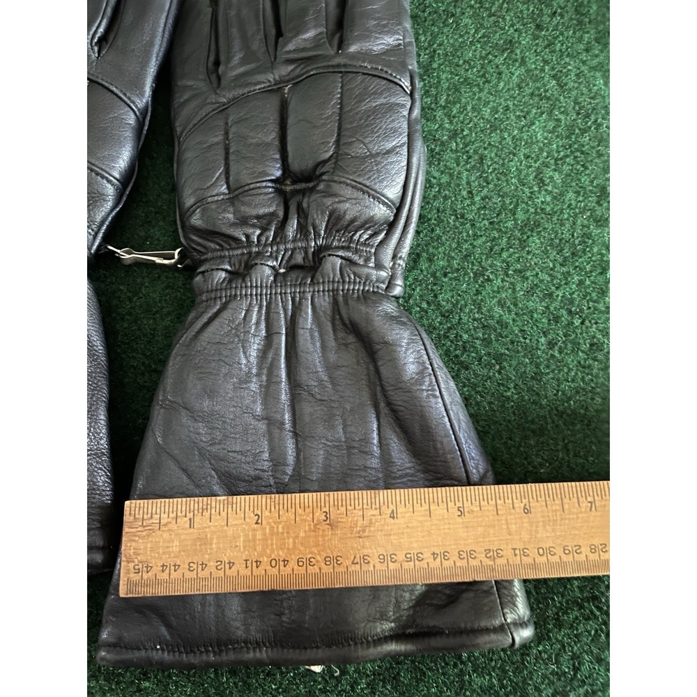 Aris Softan Leather Ski Gloves Mens Small Brown Cotton Fleece Lined Vintage - Picture 13 of 15
